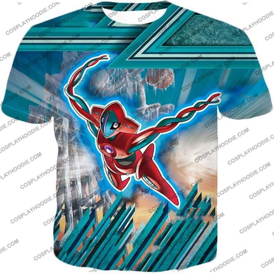 Pokemon Super Cool Space Mutated Pokemon Deoxys Action T-Shirt PKM091