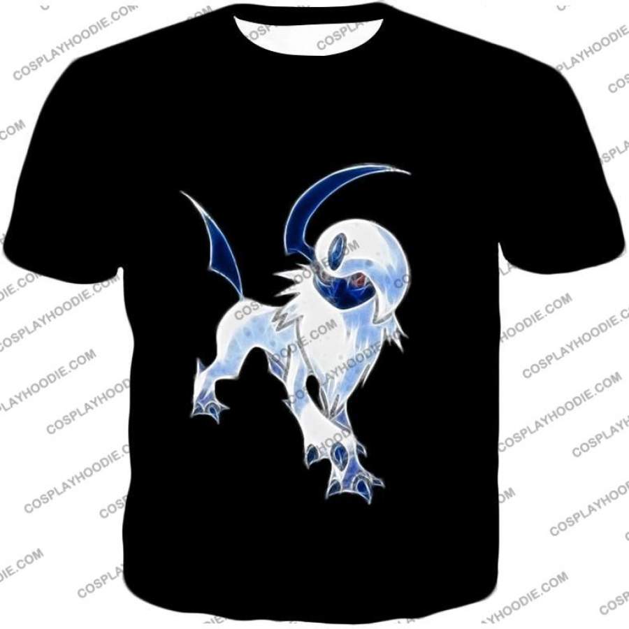 Pokemon Super Cool Disaster Pokemon Absol Awesome Promo Black T-Shirt PKM127