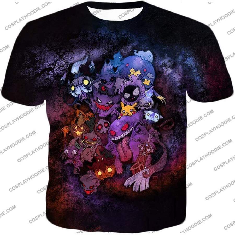 Pokemon Awesome All Zombie Type Pokemons Super Cool Graphic T-Shirt PKM148