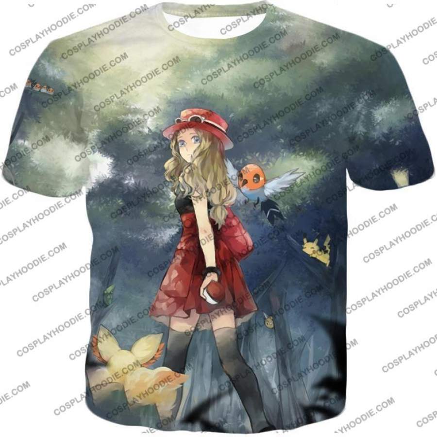 Pokemon Cute Pokemon X and Y Performer and Trainer Serena Cool T-Shirt PKM031