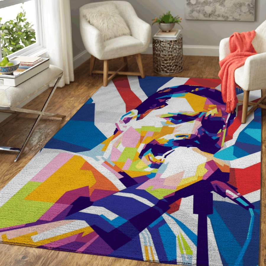 Freddie Mercury – Queen British rock band Pop Art For Fans Area Rug