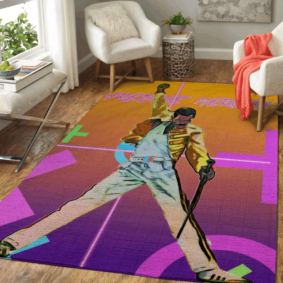 Freddie Mercury – Queen British rock band Pop Art Area Rug