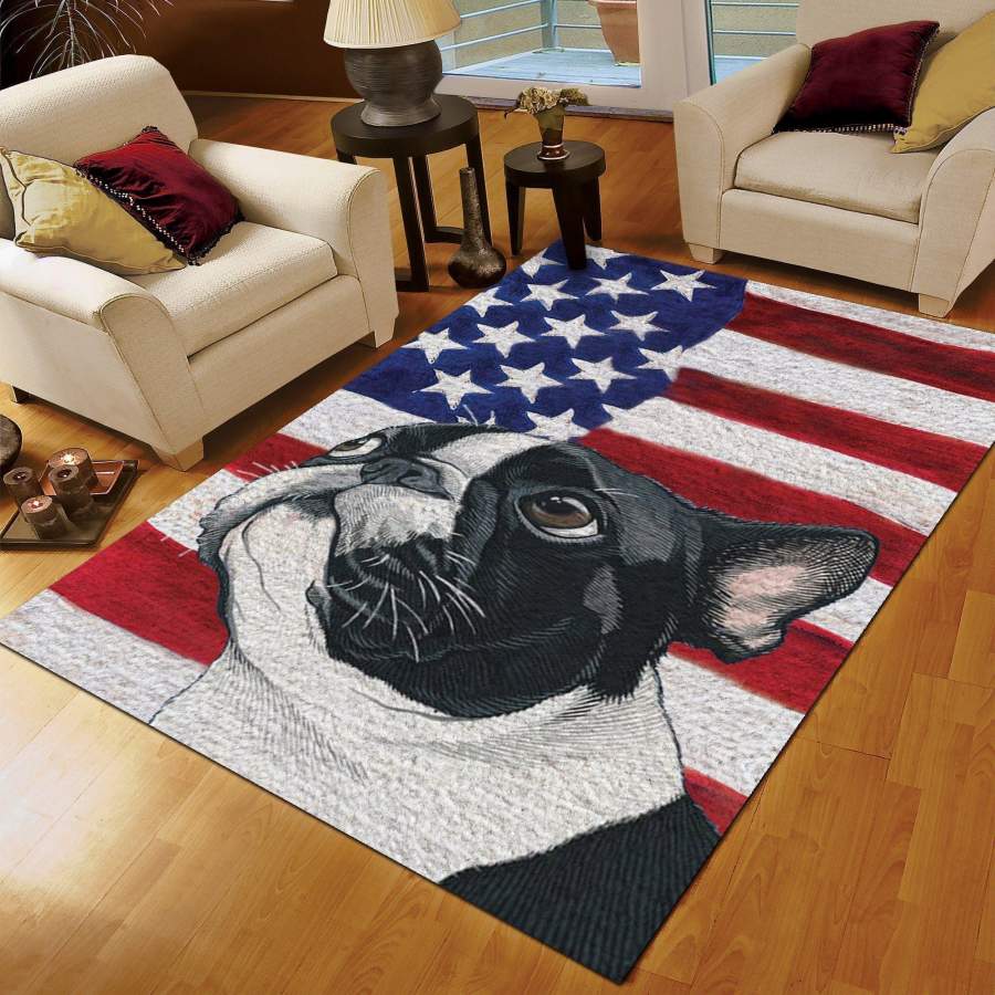 Boston Terrier American Carrying You Rug