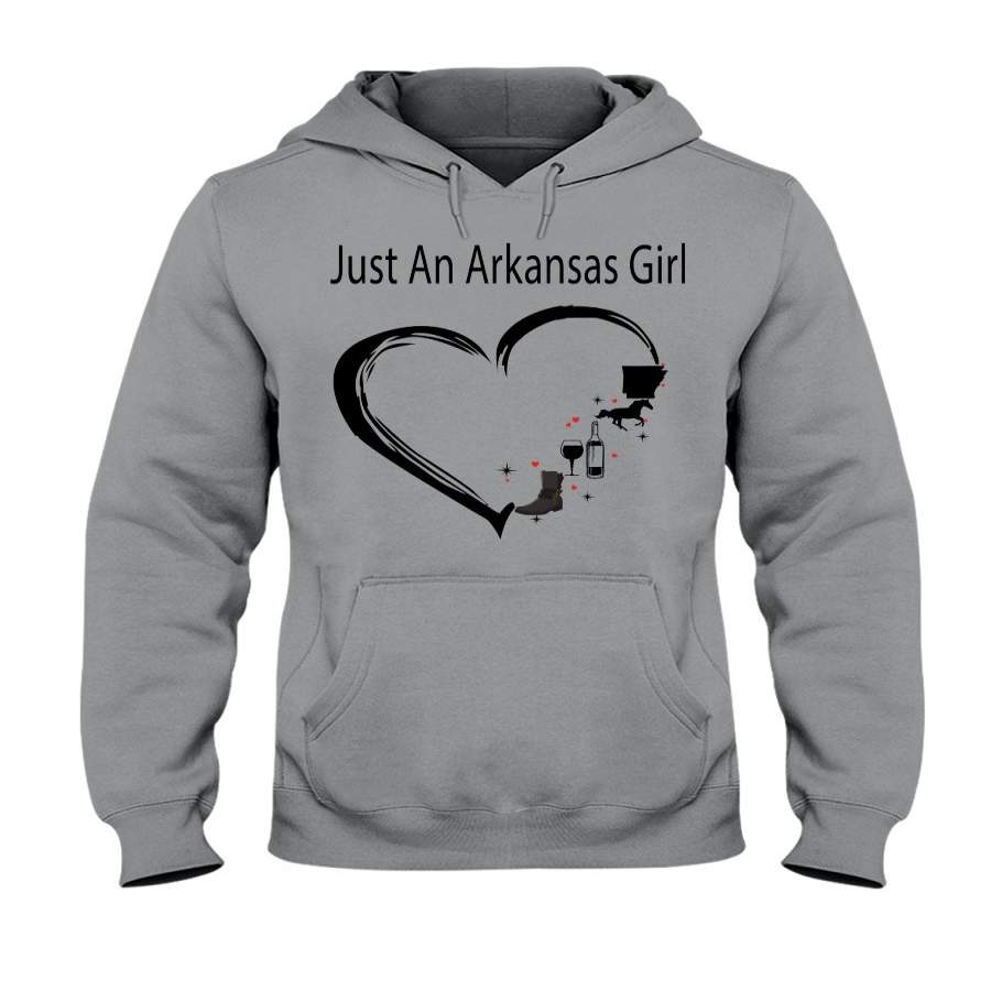 Arkansas Girl Big Heart With Wine And Horse Hoodie