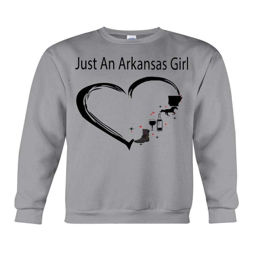 Arkansas Girl Big Heart With Wine And Horse Sweatshirt