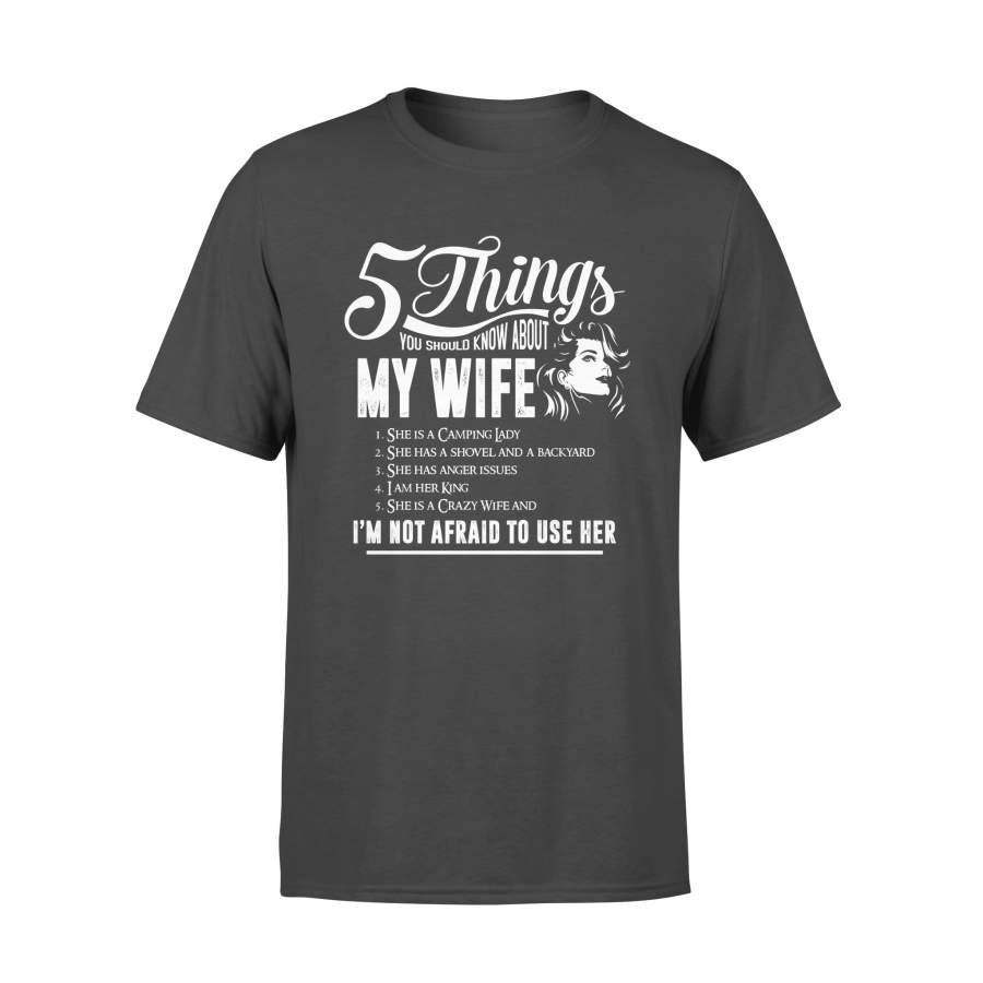 Five Things You Should Know About My Wife Funny Gifts For Wife Husband Couple Gifts T-shirt