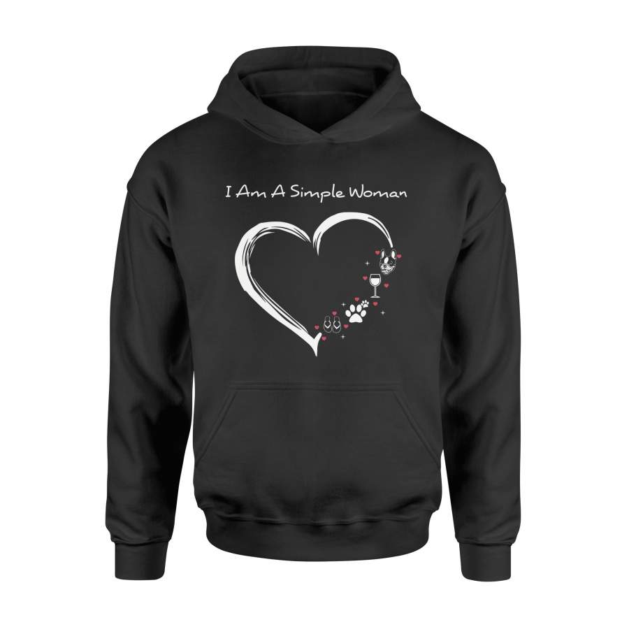 Boston Terrier I Am A Simple Woman Heart – Hoodie