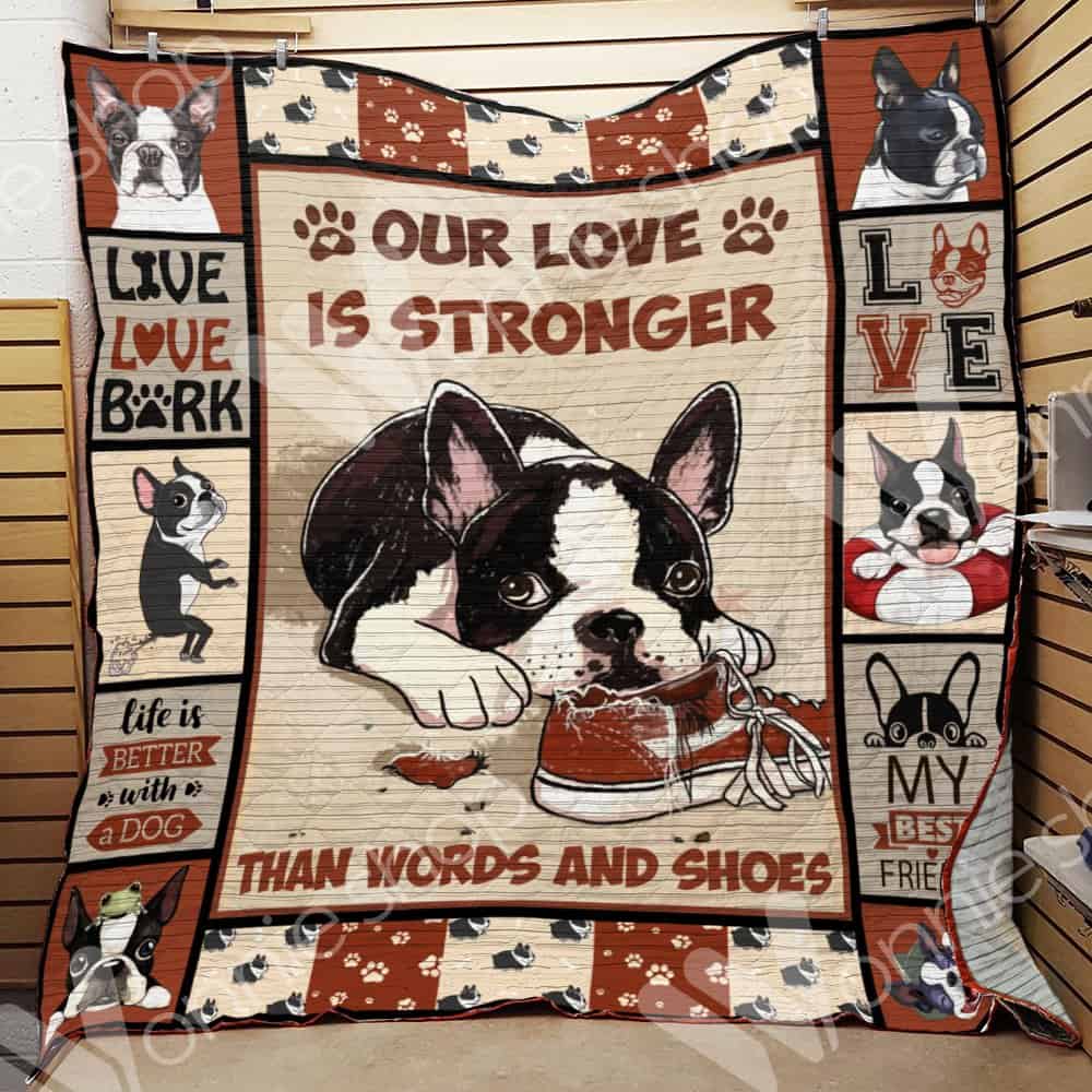 Cp0601 ?C Boston Terrier ?C I Love It ?C Quilt