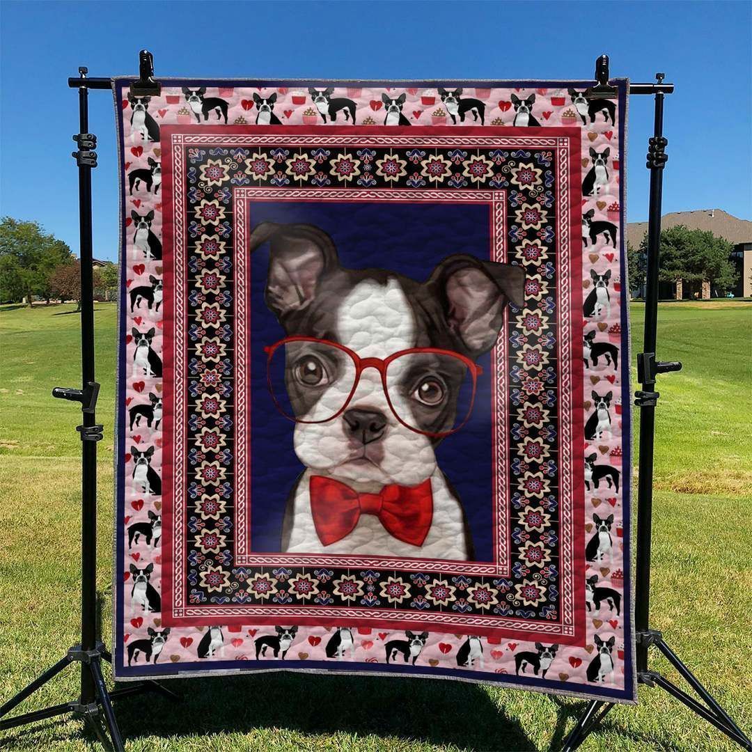 Boston Terrier Dog Hur Quilt Camliie