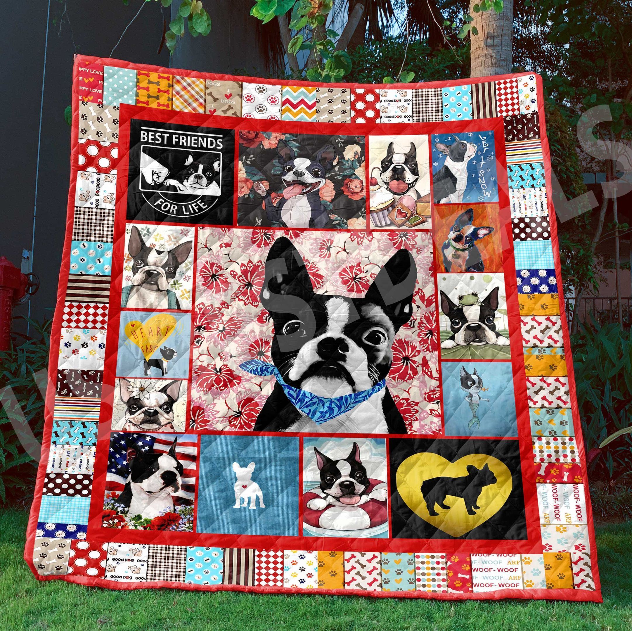 Boston Terrier Best Friend For Life Ah Quilt Derqnc