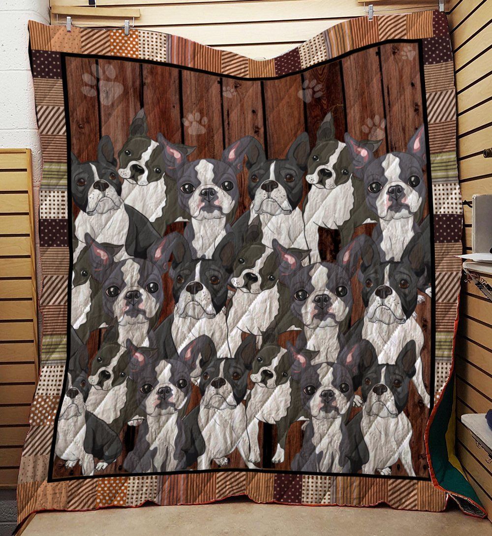 Boston Terriers Vintage Quilt Hpc