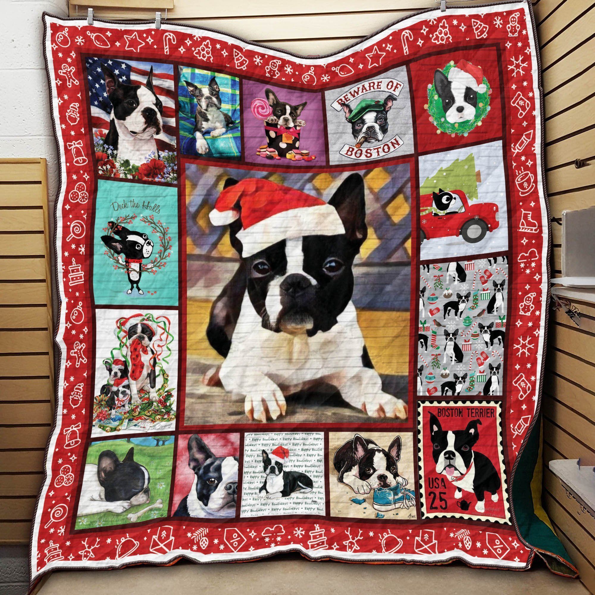 Boston Terrier Christmas Mor Mor Quilt Nab