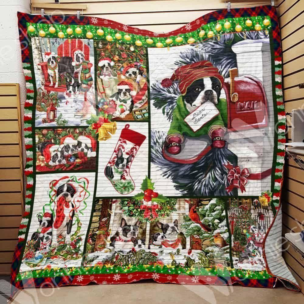 Boston Terrier Christmas Hur Quilt Bevrsg