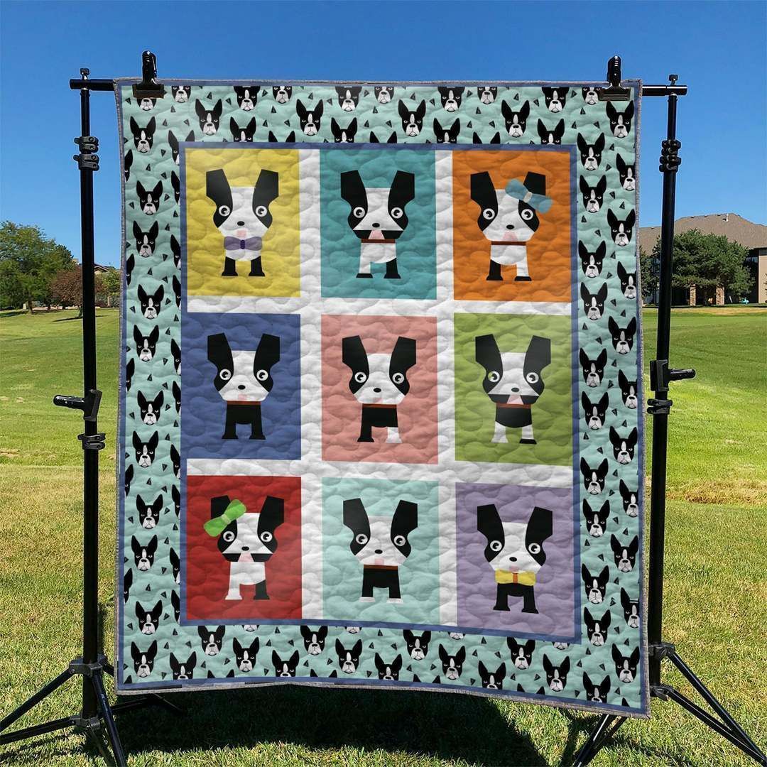 Dog Boston Terrier Hur Quilt Camlima