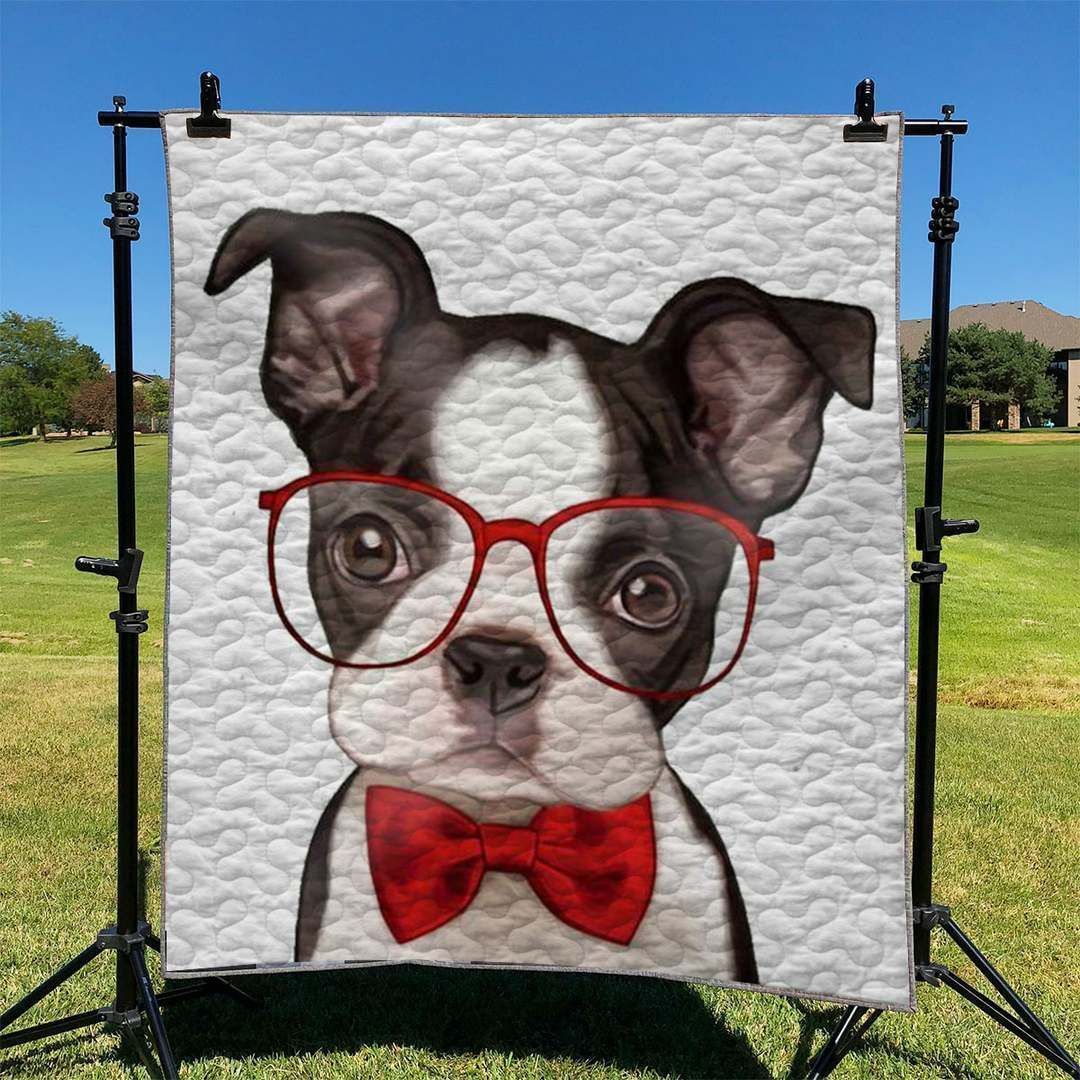 Dog Boston Terrier Hur Quilt Camliid