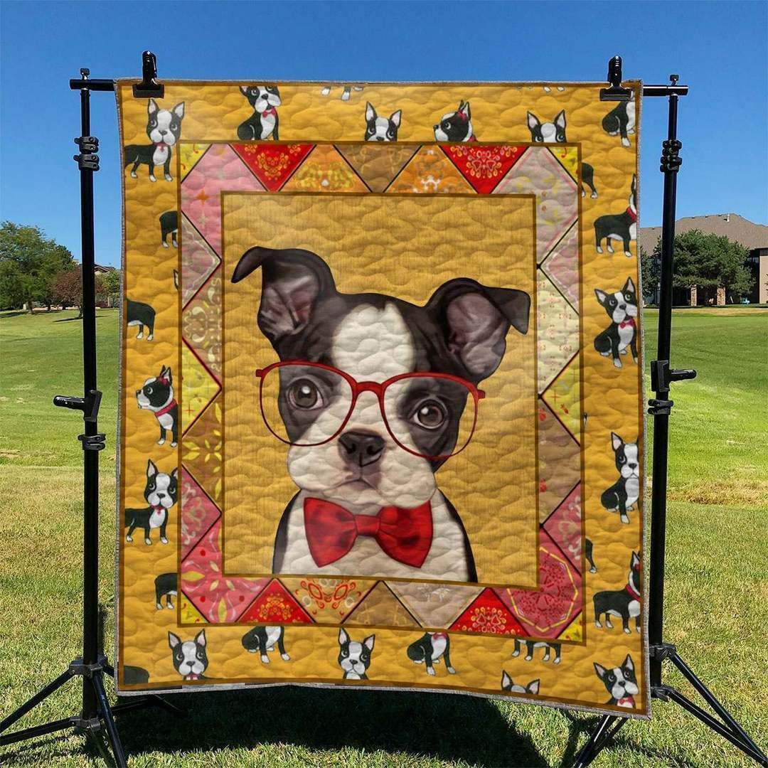 Dog Boston Terrier Hur Quilt Cysiia