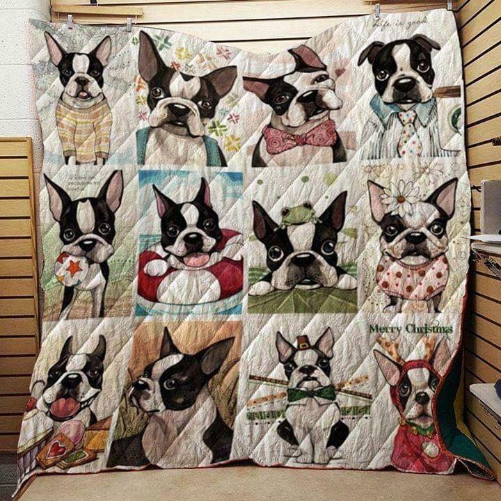 Boston Terrier Hur Quilt Cysiuq