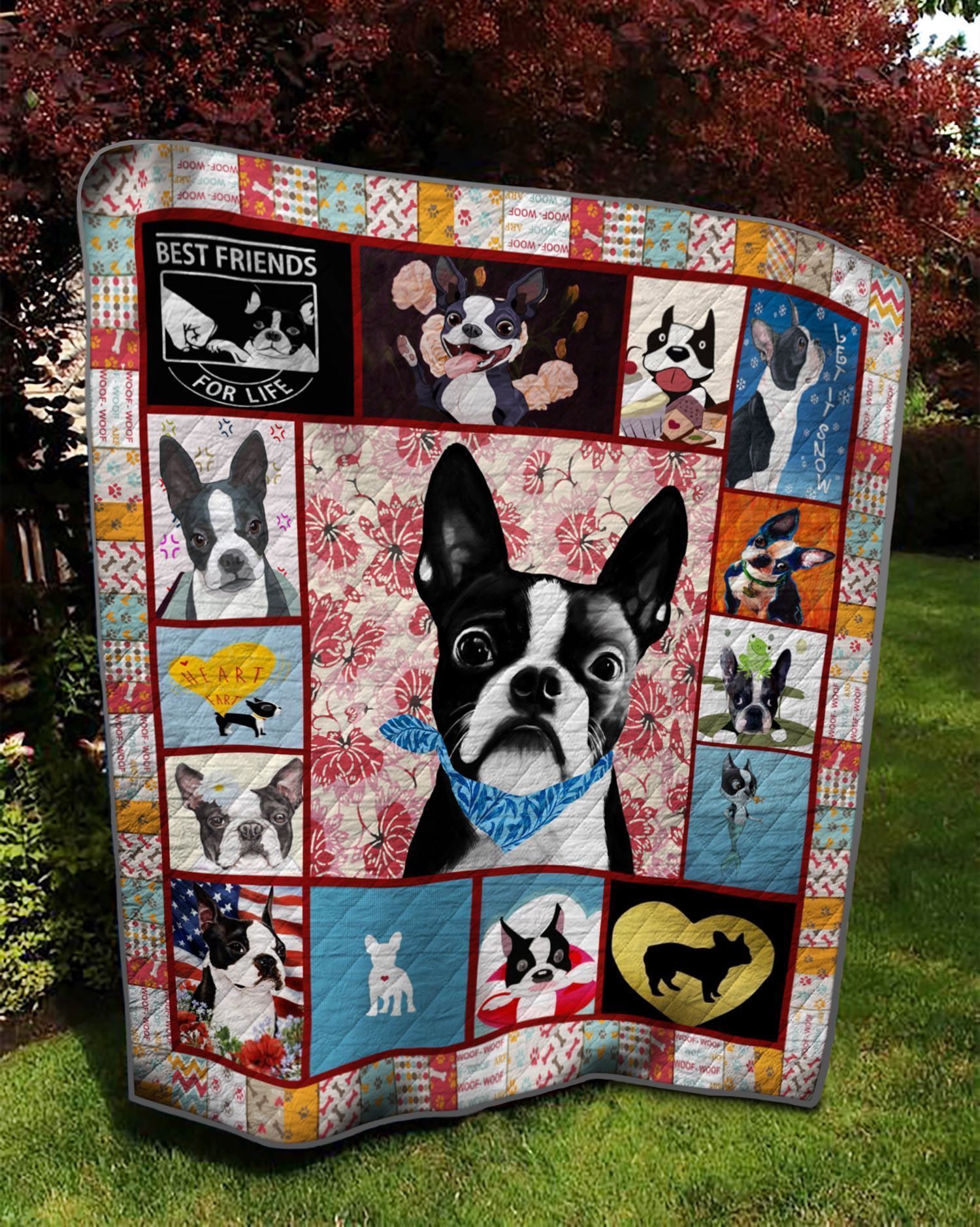 Boston Terrier Quilt Ciock