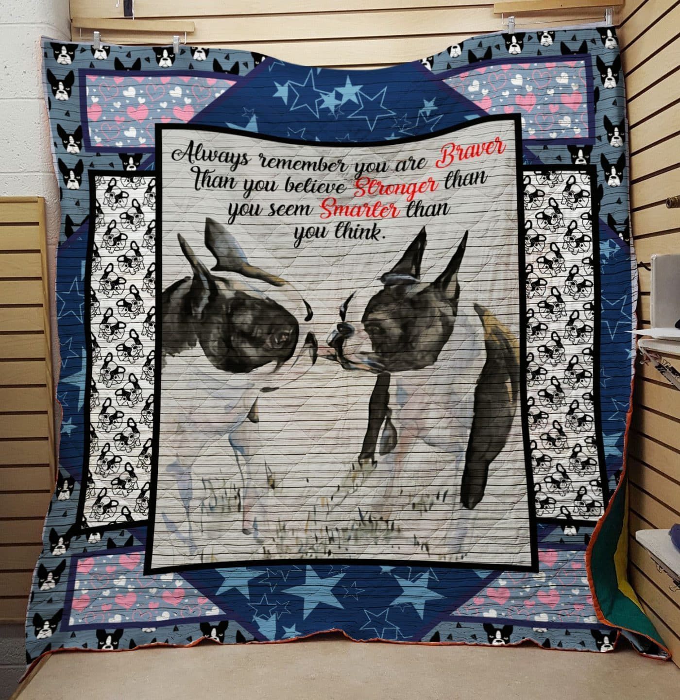 Boston Terrier Quilt Tudmj