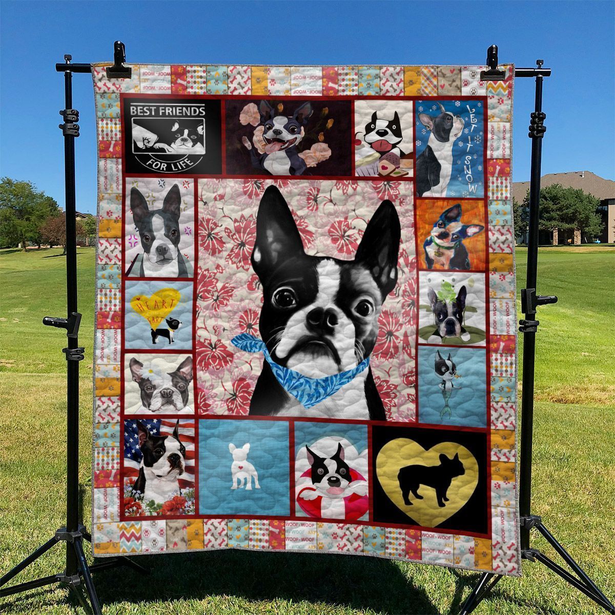 Boston Terrier Quilt Tumou