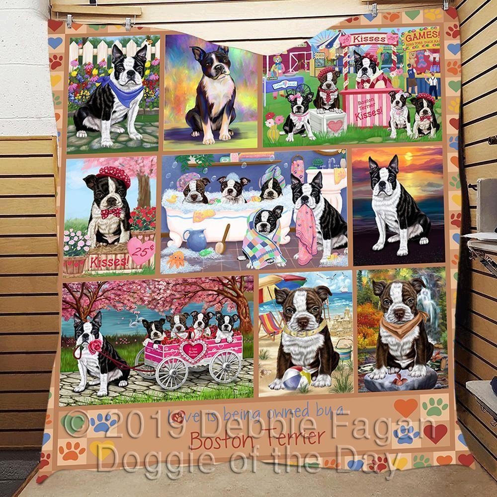 Boston Terrier Beige Quilt Cilmn