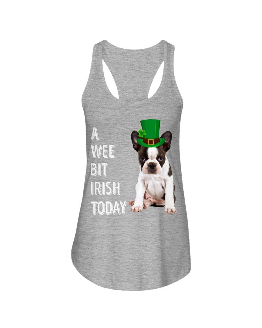 Boston Terrier Dog Irish Today Green St. Patrick’s Day Printed Ladies Flowy Tank