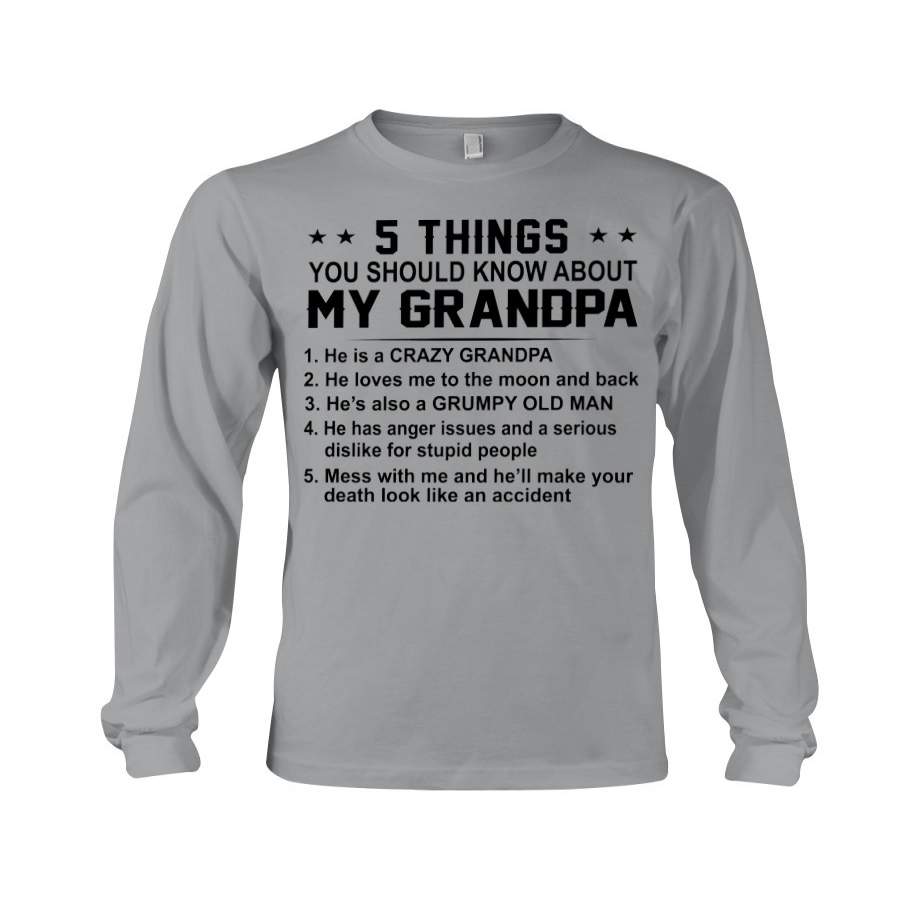 Five Things About My Grumpy Old Man Unisex Long Sleeve