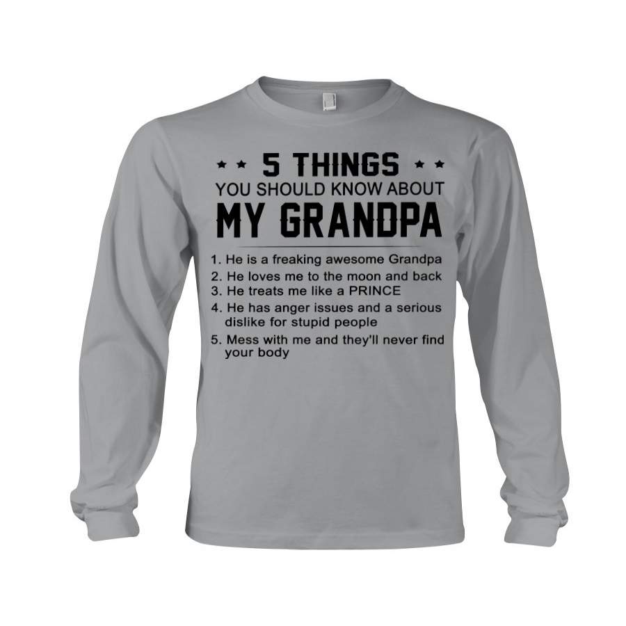 Five Things About My Grandpa Prince Unisex Long Sleeve