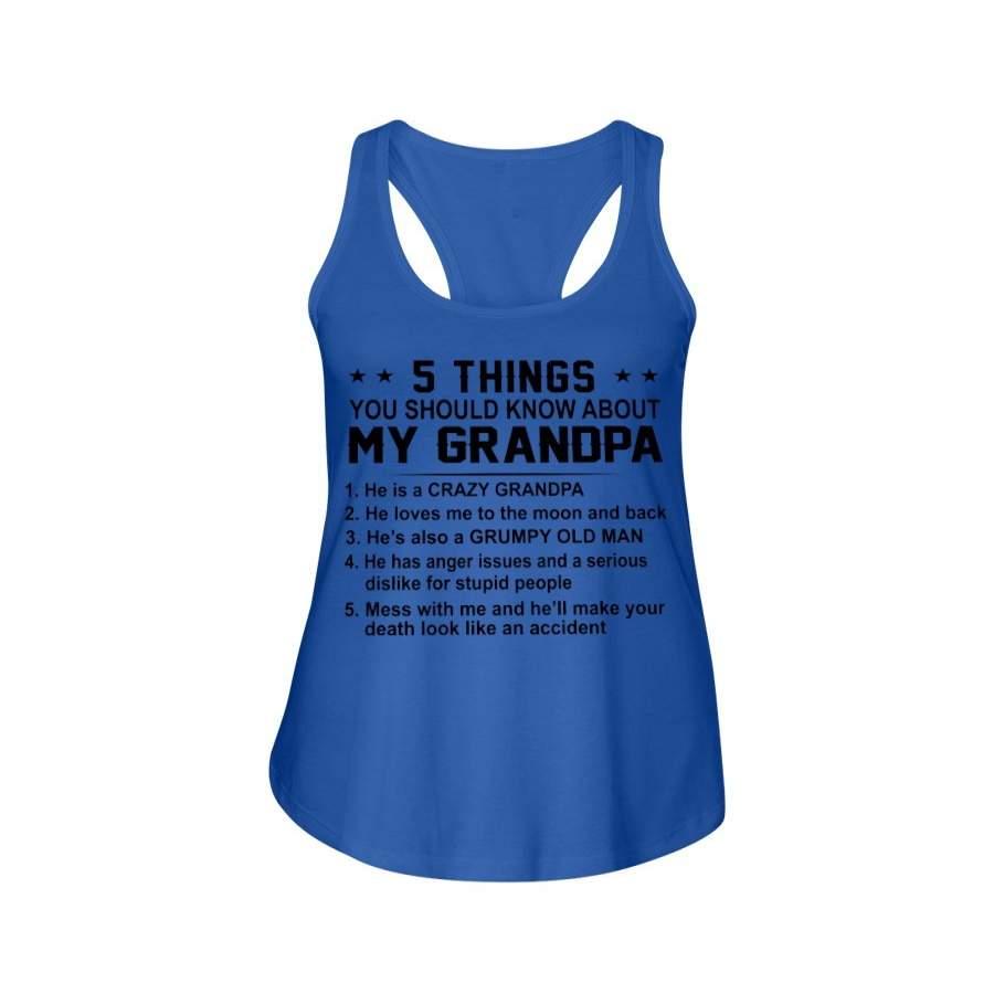 Five Things About My Grumpy Old Man Ladies Flowy Tank