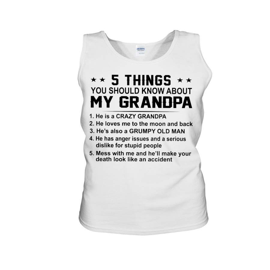 Five Things About My Grumpy Old Man Unisex Tank Top