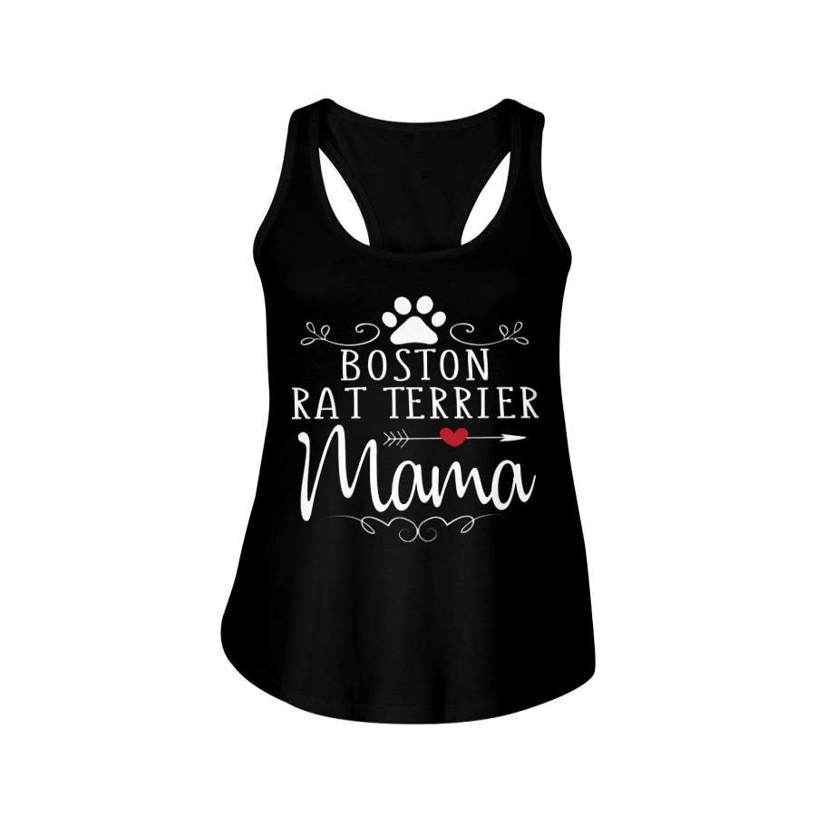 Boston Rat Terrier Mama Gift For Dog Lovers Ladies Flowy Tank