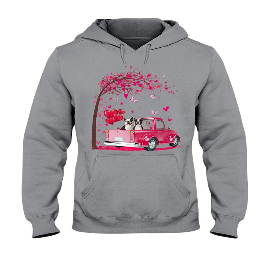 Boston Terrier Truck Valentine’s Day Hoodie