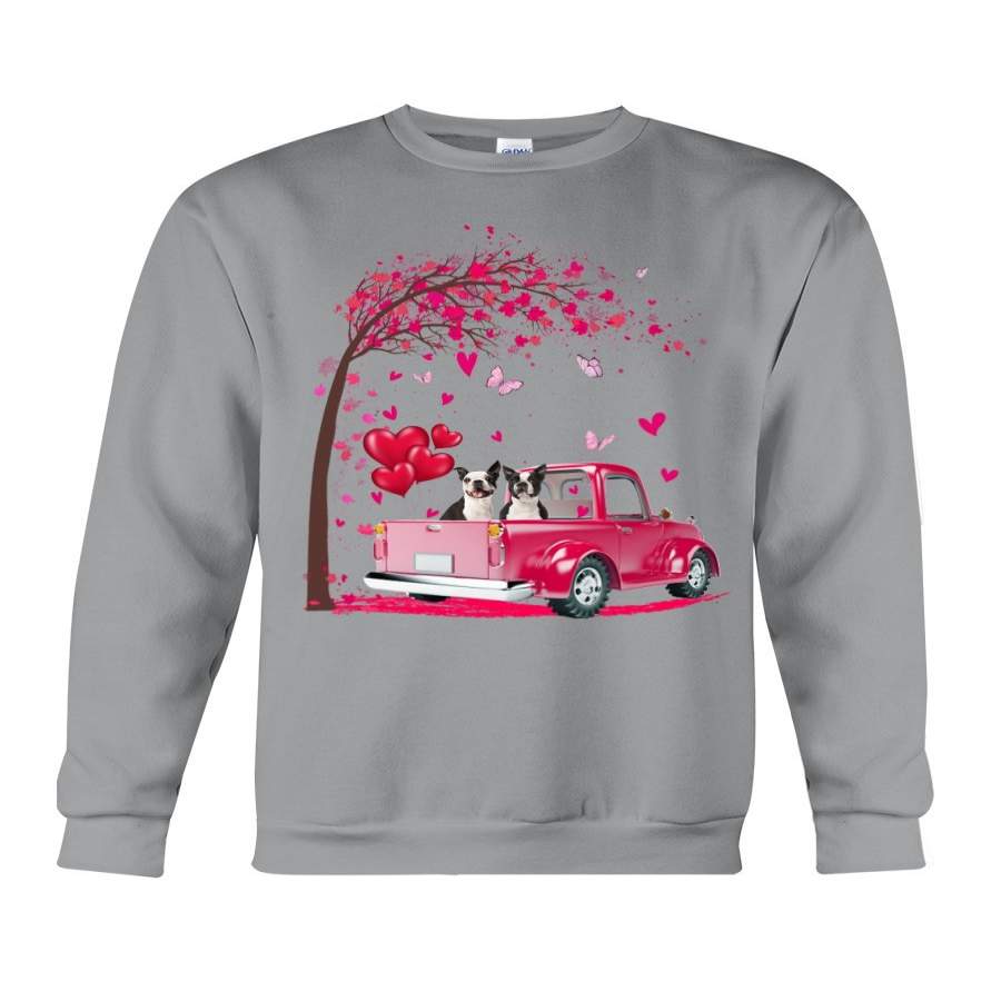 Boston Terrier Truck Valentine’s Day Sweatshirt