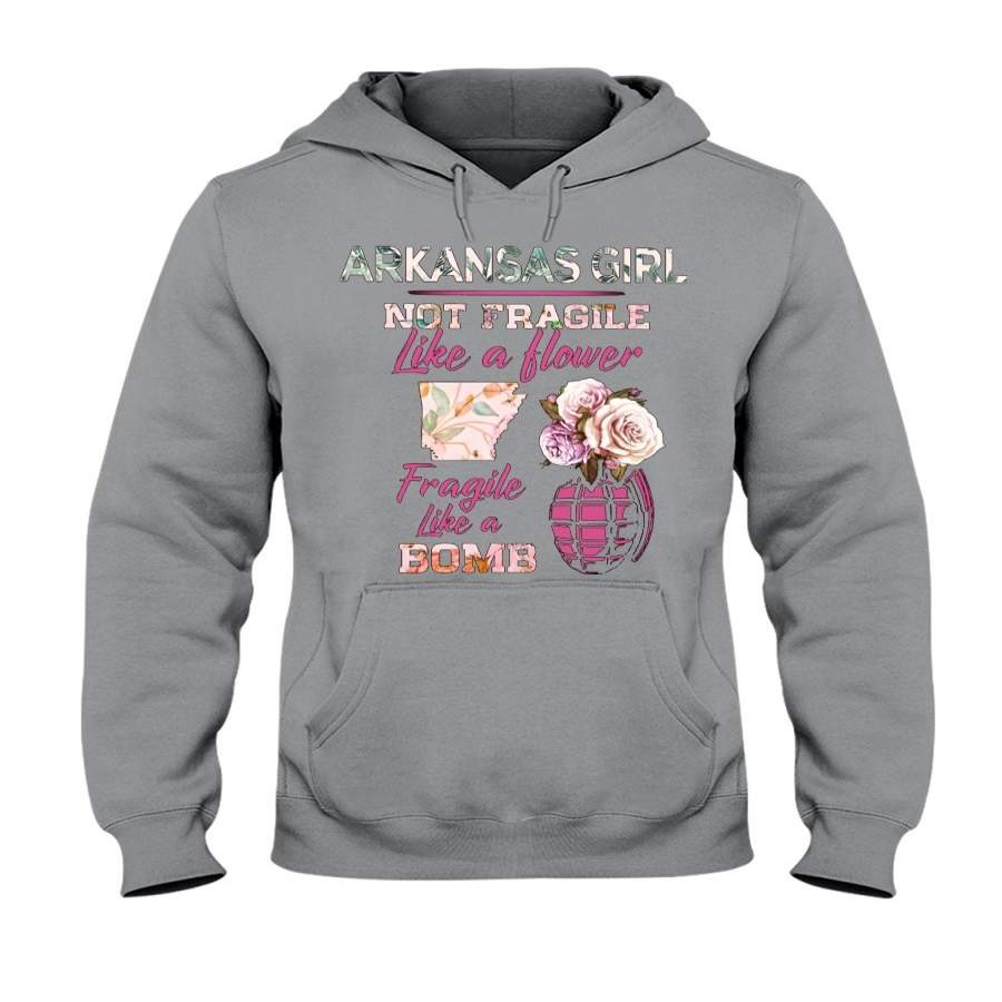 Arkansas Girl Fragile Like A Bomb Cutest Flowers Hoodie