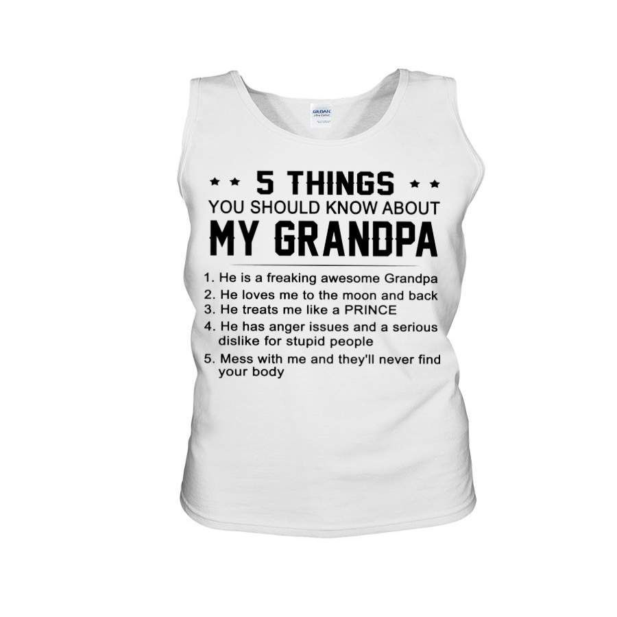 Five Things About My Grandpa Prince Unisex Tank Top