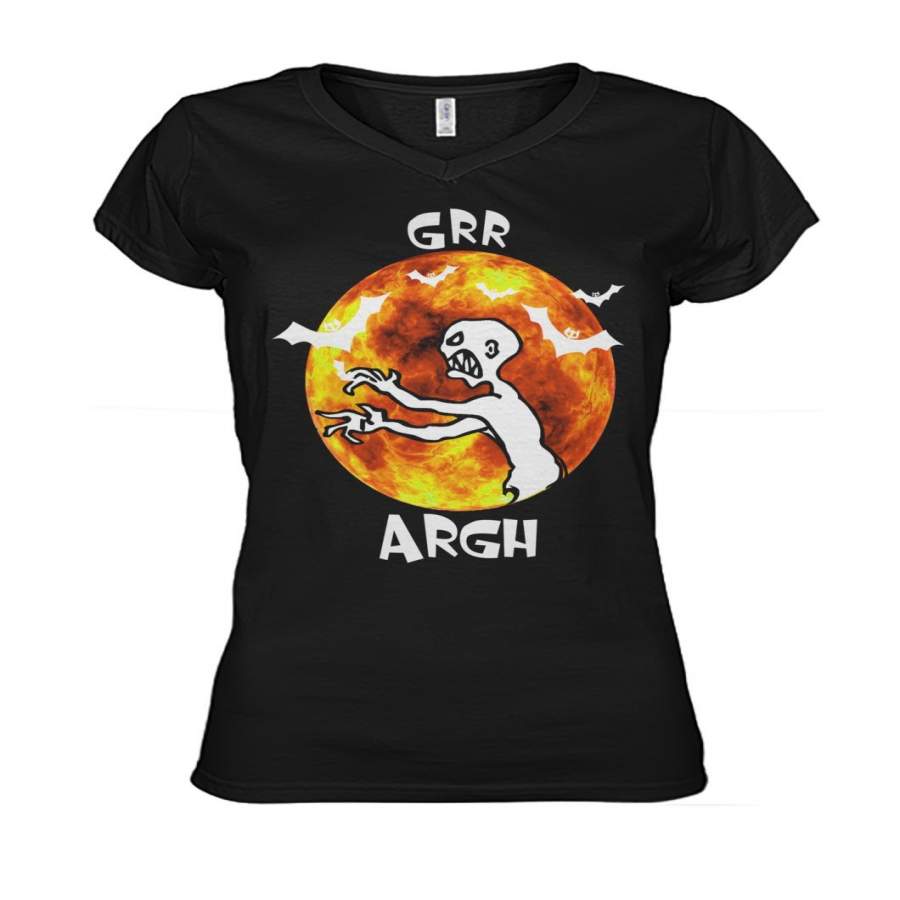 Ghost In Moonlight- Grr Argh Ladies V-Neck