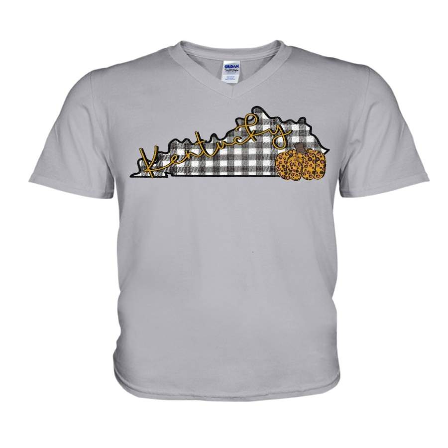 Checked Fall Kentucky Thanksgiving Gift Guys V-Neck