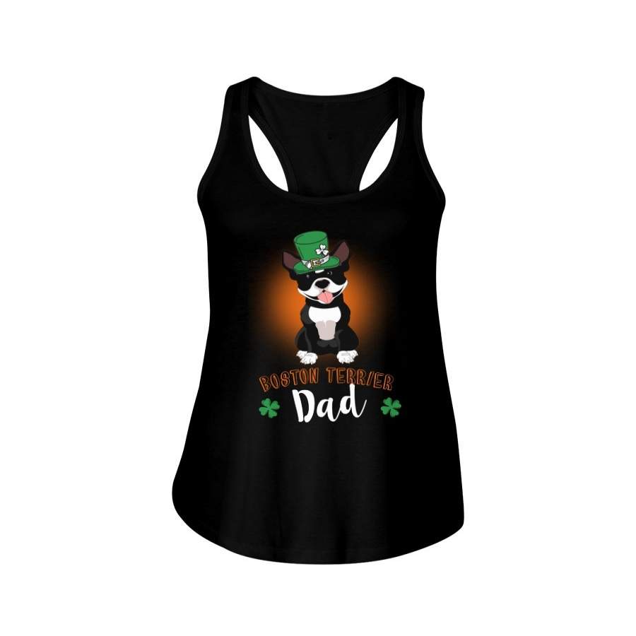 Boston Terrier Dad St. Patrick Ladies Flowy Tank