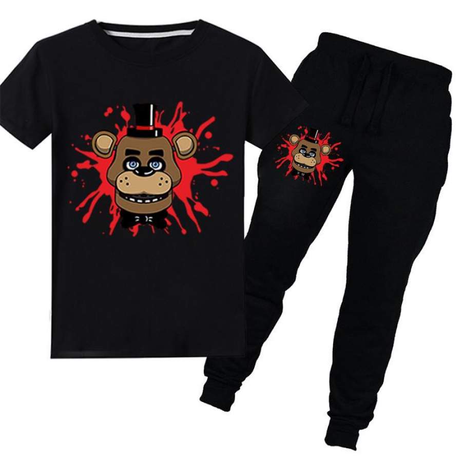 Boys Girls Five Nights at Freddy’s Blacklight Freddy T-shirt With Pants 3-15Y