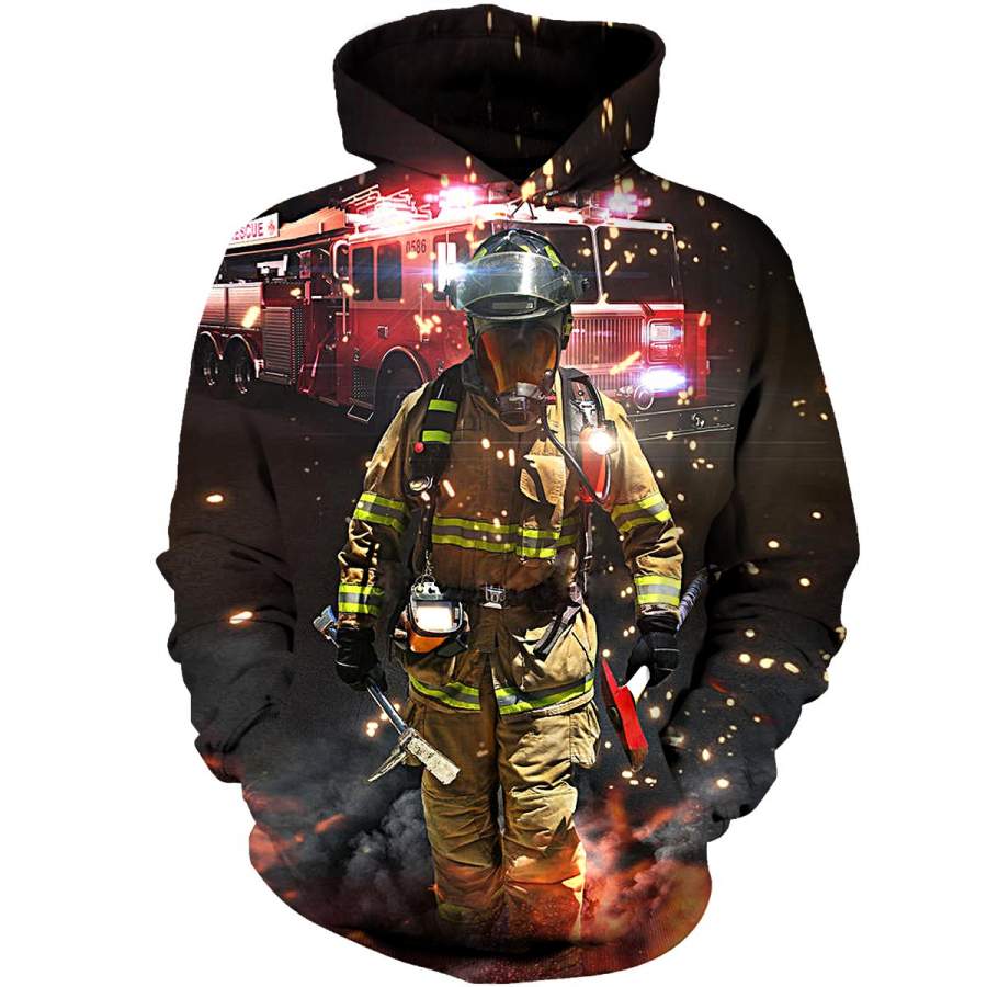 Ghost Fire Fighter 3D Hoodies