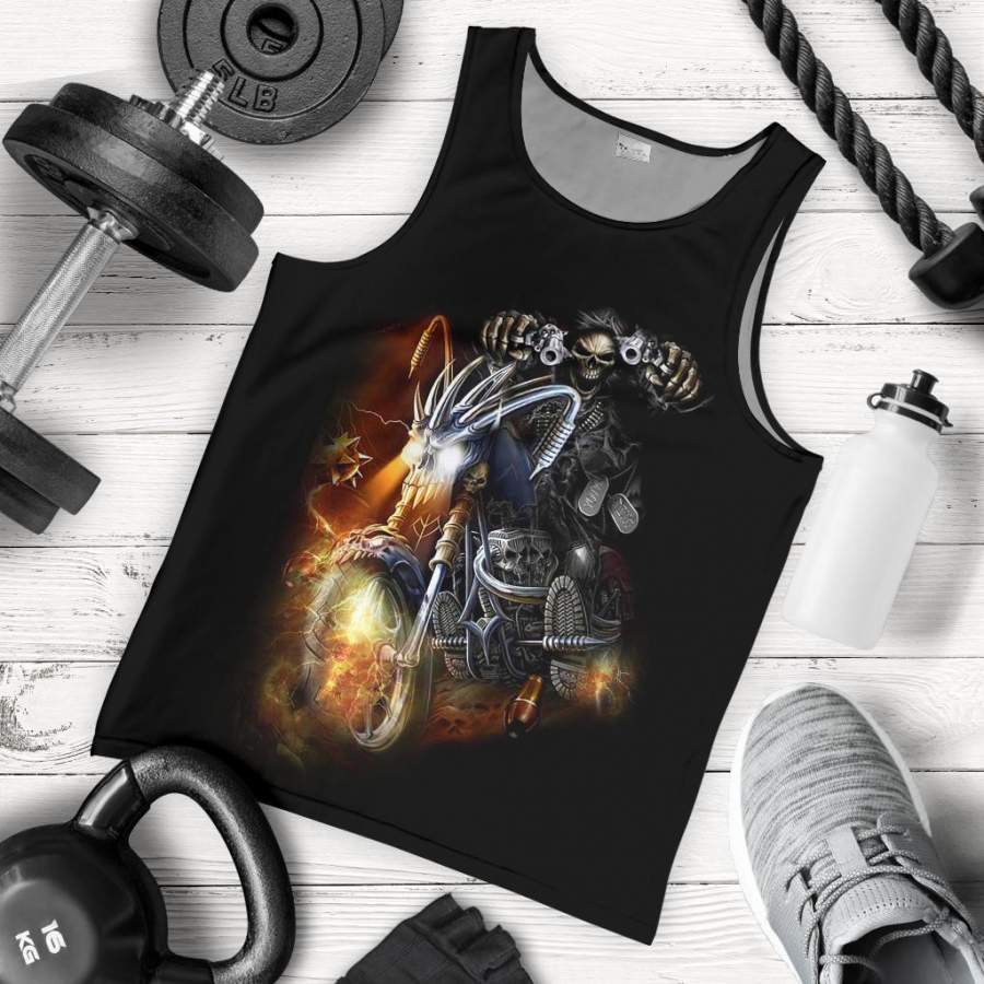 Ghost Fire Skull 3D Men’s Tank Top