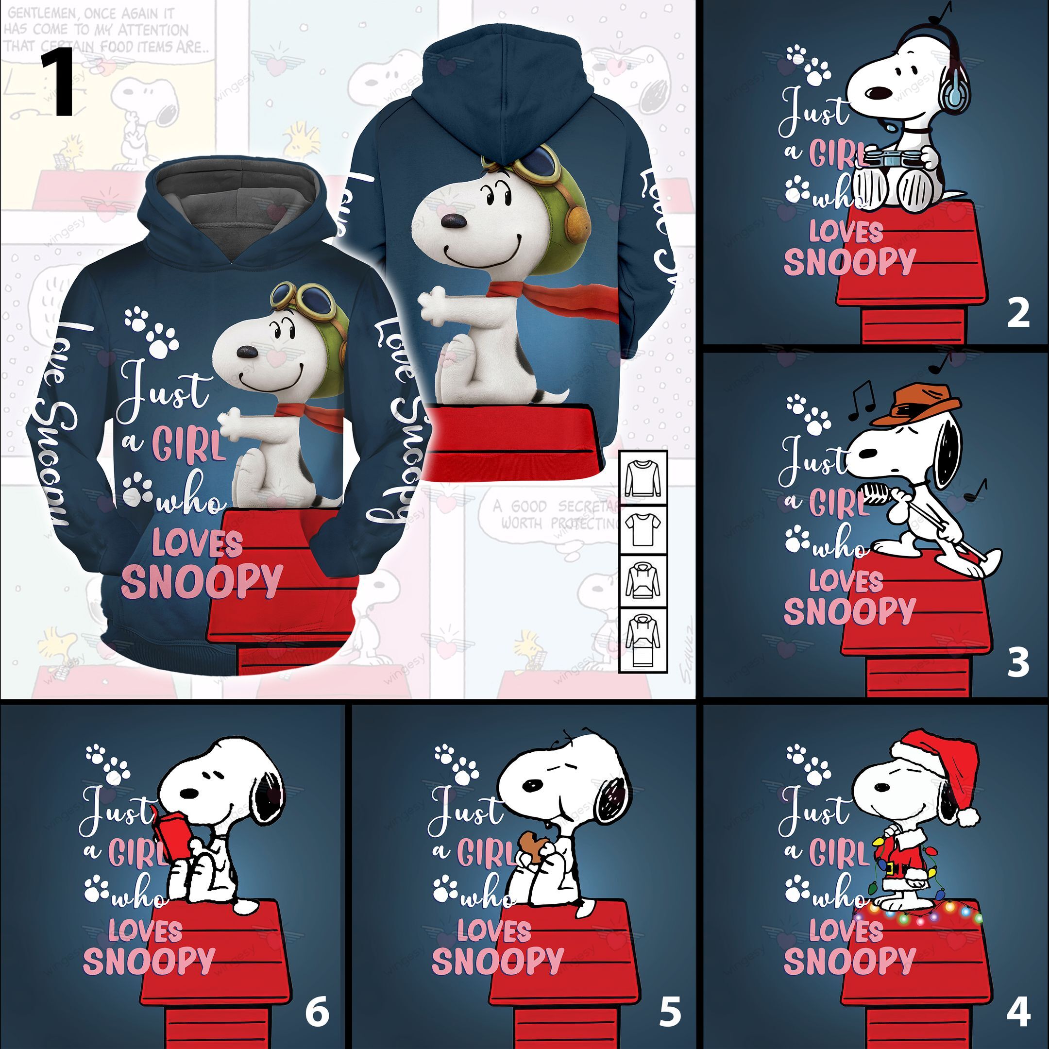 Cartoon Cartoon Just Snoopy No2 Hoodie-QT012093Ha