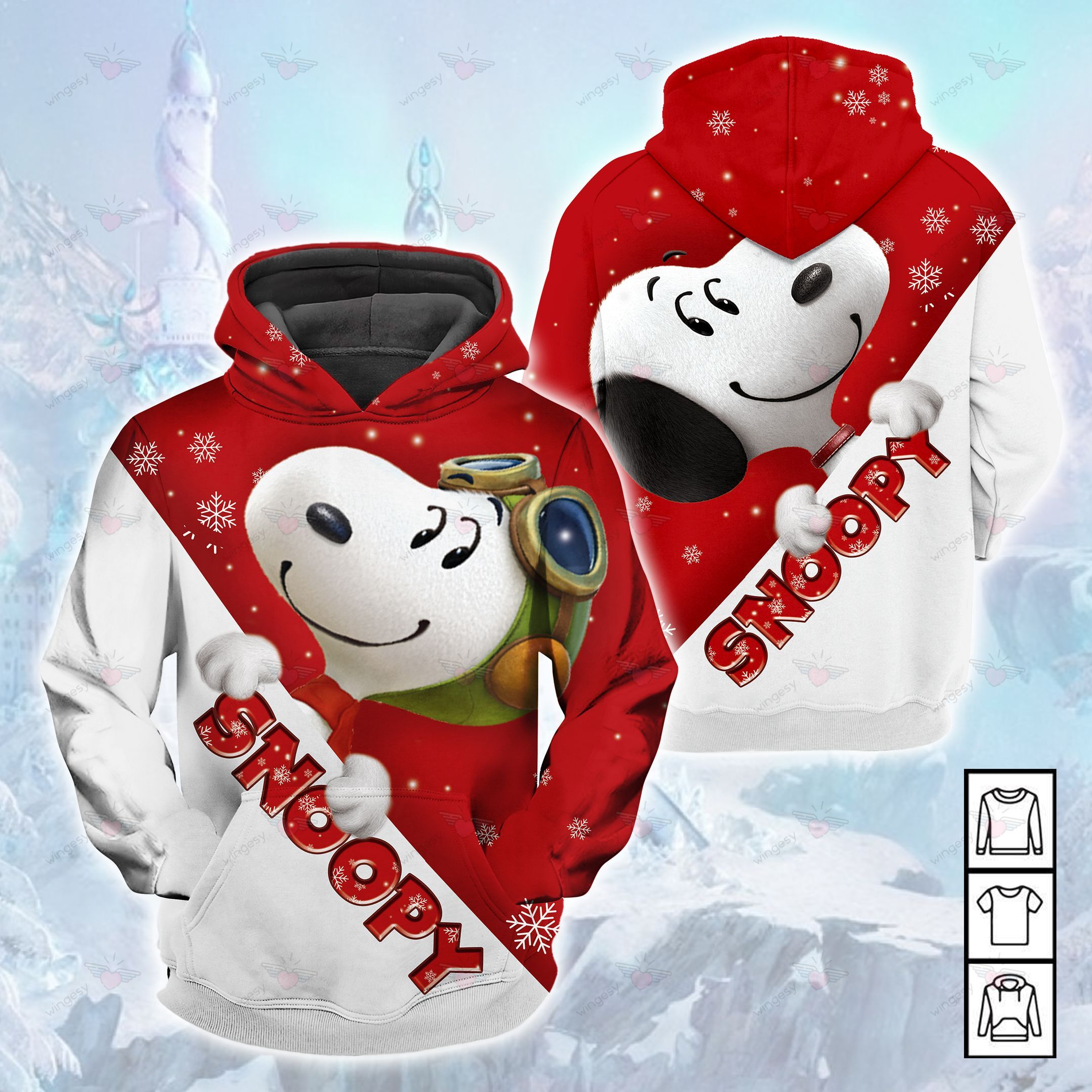 Cartoon Cartoon Snoopy Snow Hoodie-QT009106Ha