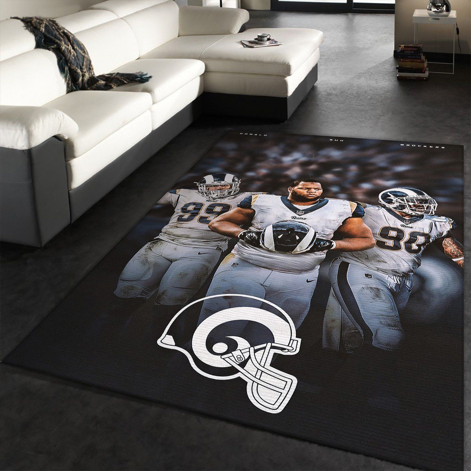 Donald Sul Brockers Los Angeles Rams Area Rug Football Floor Decor The US Decor