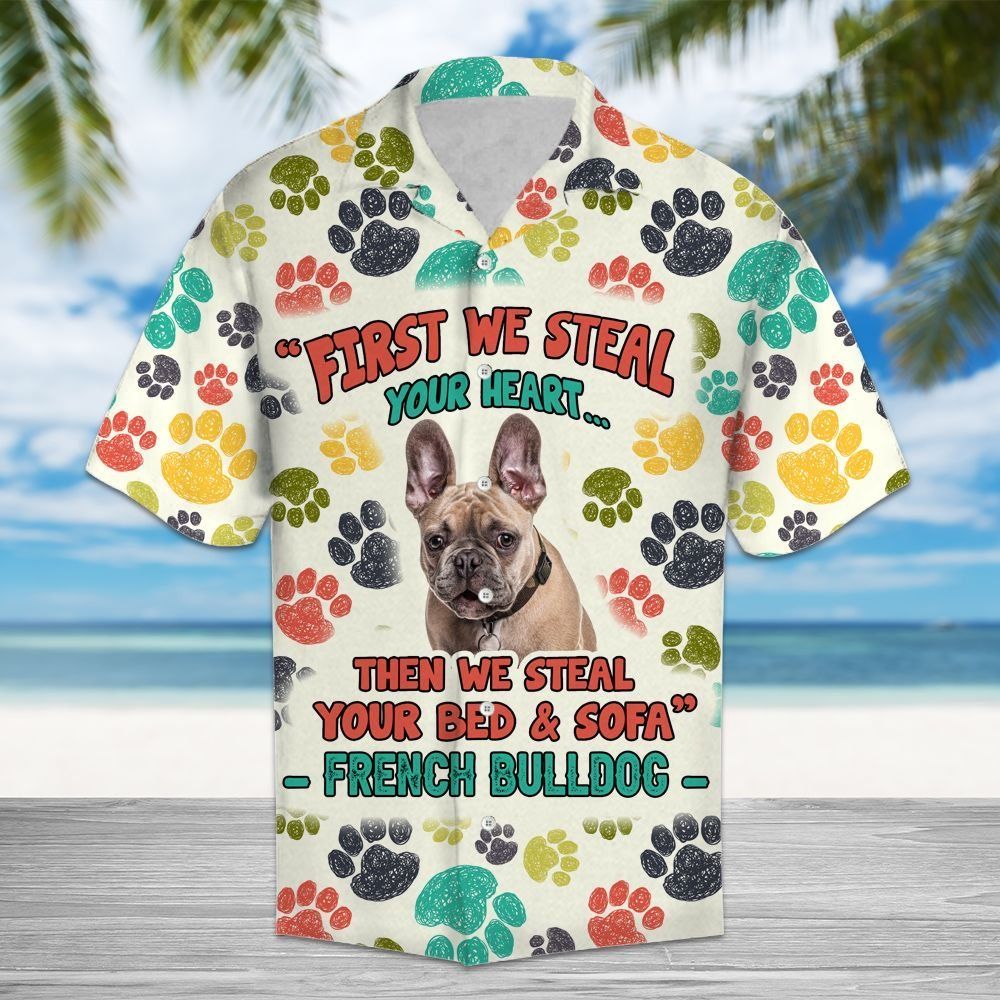 BOSTON TERRIER HAWAII BUTTON SHIRT TT MCL282007N28TU