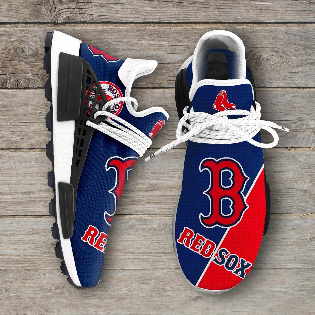 Boston Red Sox Unisex NMD Shoes Baseball Custom Shoes Boston Red Sox Human Race Sneakers