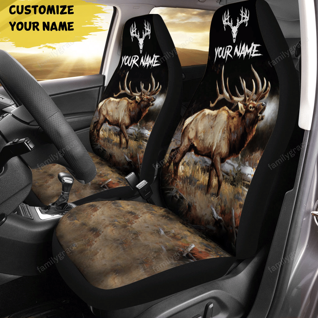 Personalized Elk Hunting Car Seat Covers Tv055863