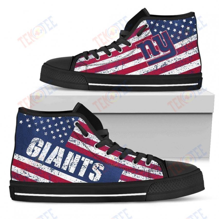 Mens Womens New York Giants High Top Shoes America Flag Italic Vintage Styleshoes TMT859