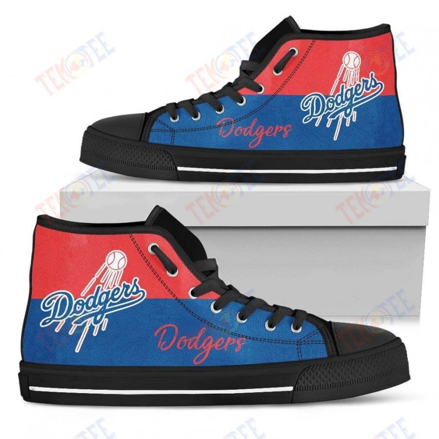 Mens Womens Los Angeles Dodgers High Top Shoes Divided Colours Stunning TMT343