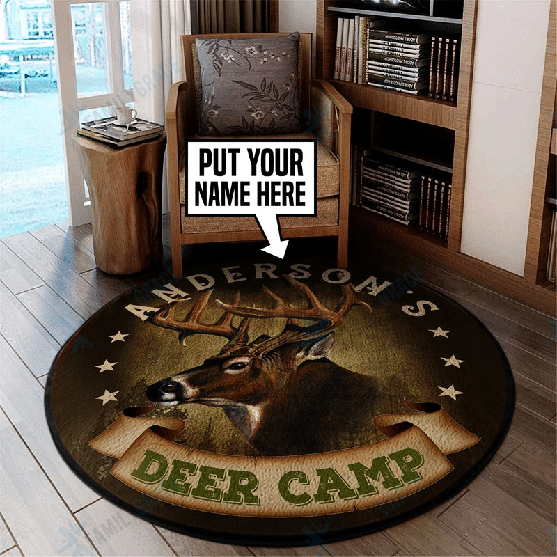 Personalized Deer Hunting Round Rug TV1402